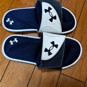 Under Armour Kids Slide Sandals - Navy and White